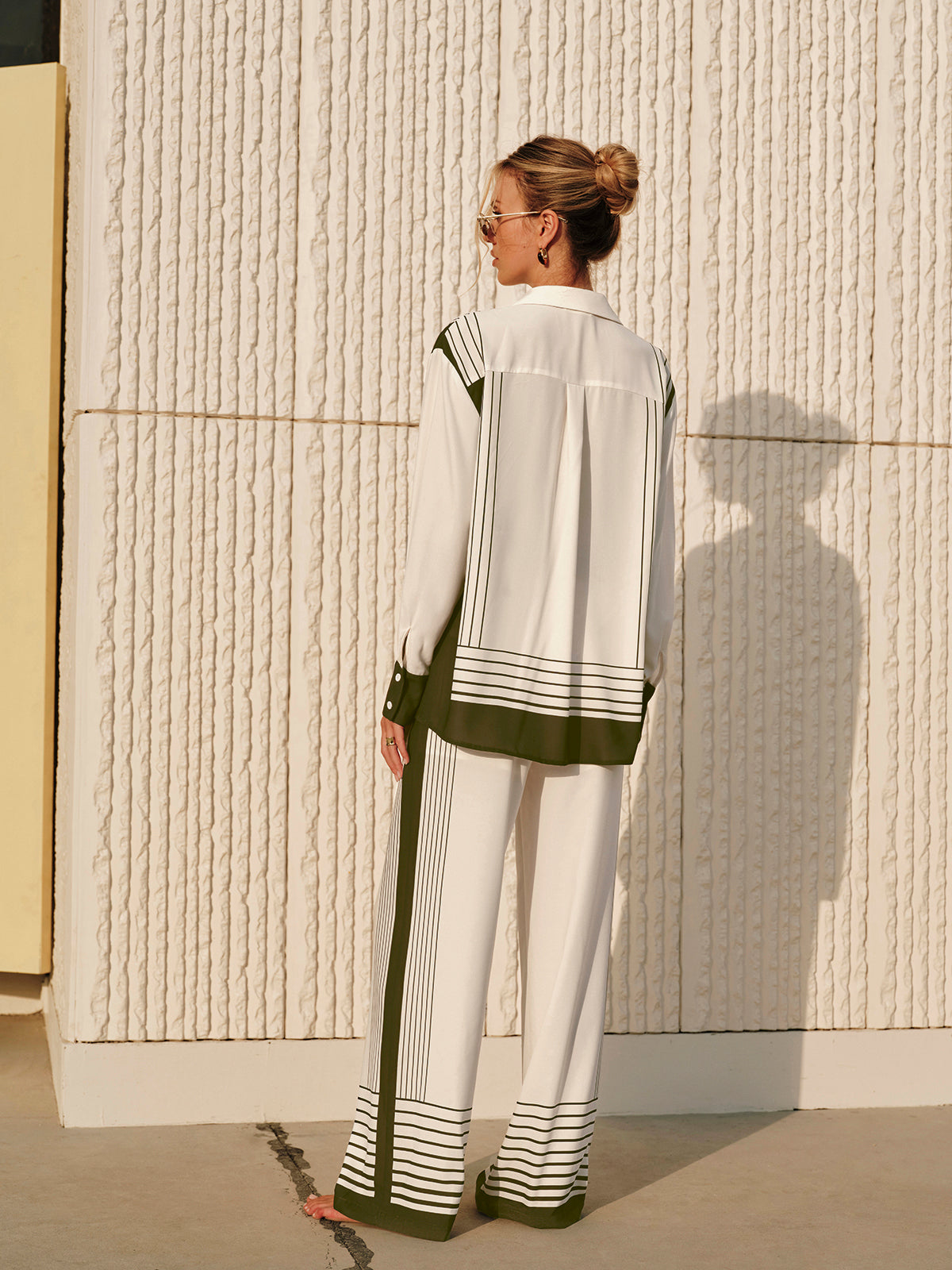 Striped Print Collar Shirt