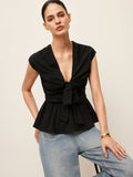 Peplum-Top mit Bindedetail