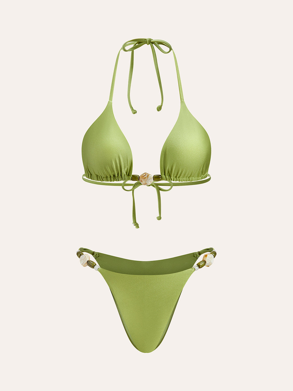 Bikini-Set mit Spaghettiträgern und Rüschen