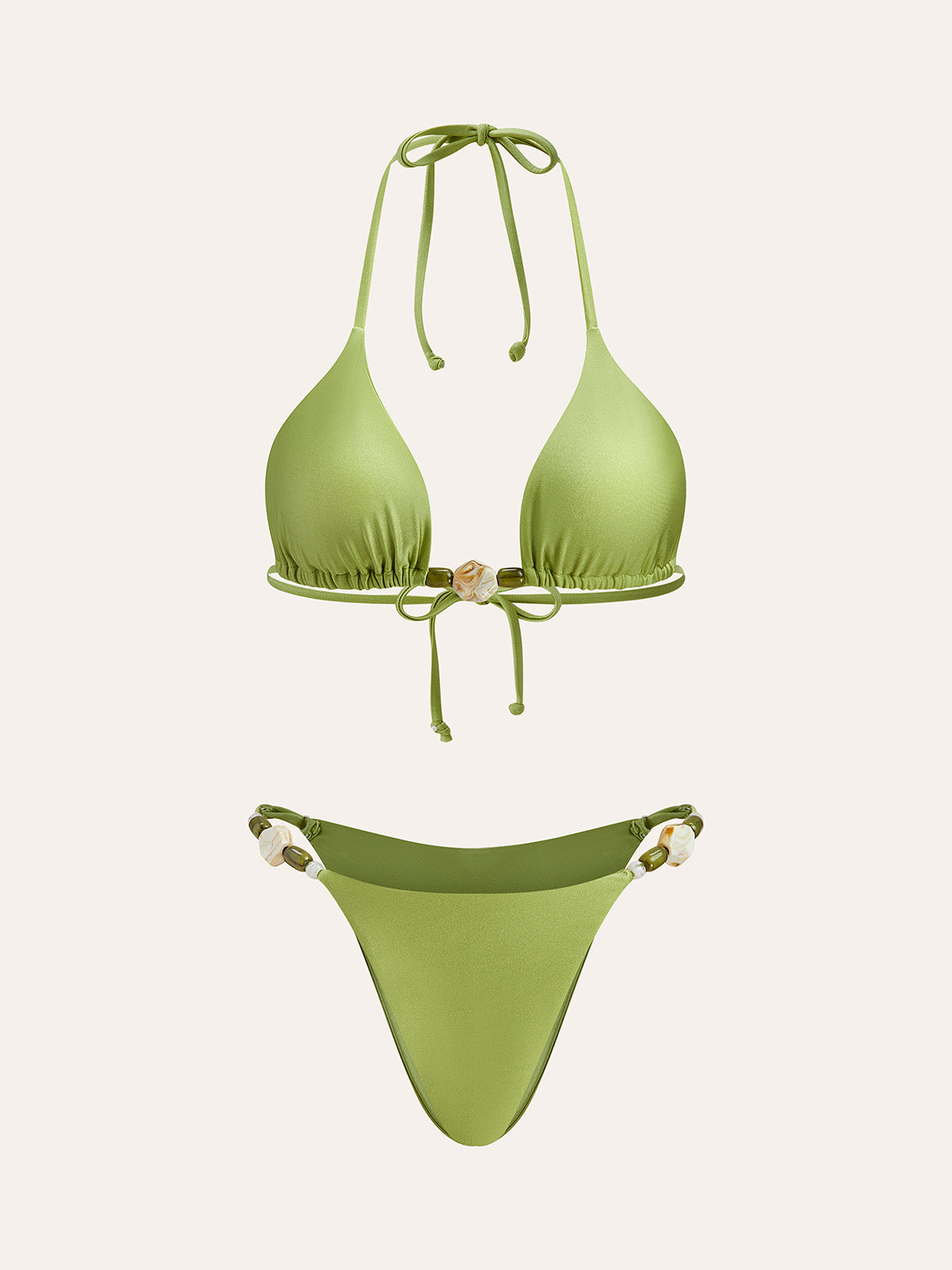 Bikini-Set mit Spaghettiträgern und Rüschen