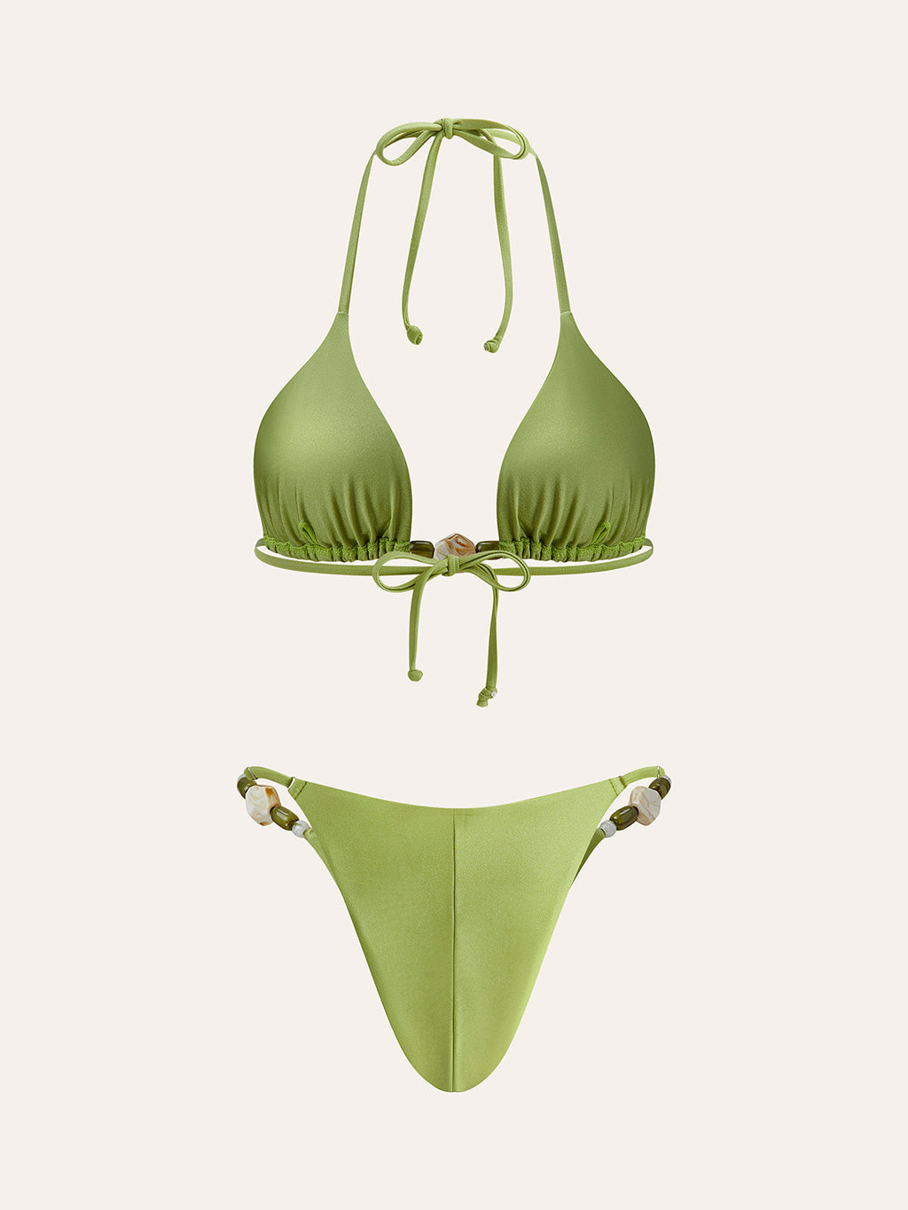 Bikini-Set mit Spaghettiträgern und Rüschen