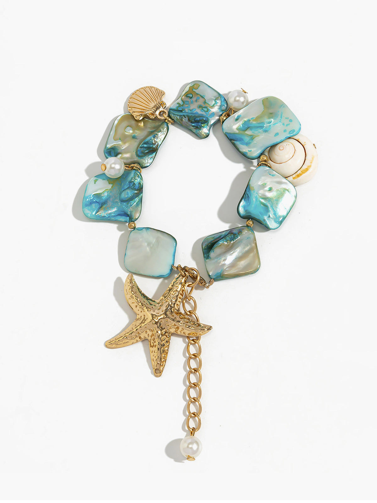 Ocean Charm Starfish Bracelet With Pearl Detail