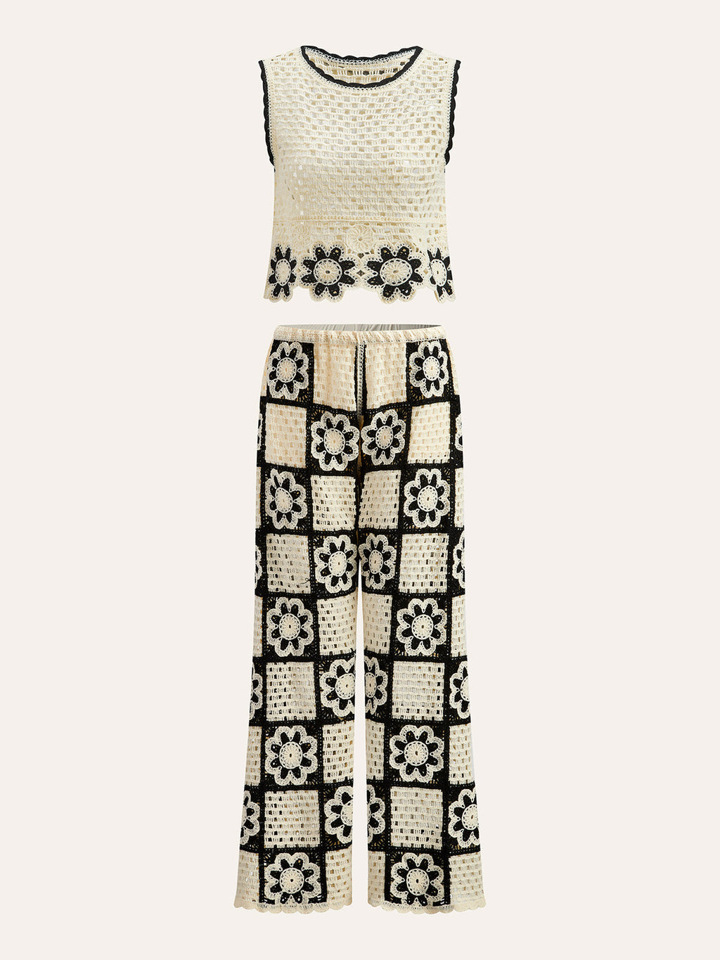Häkel-Blumentop mit Hosen-Set