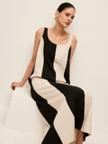 Cotton & Linen Striped Sleeveless Dress