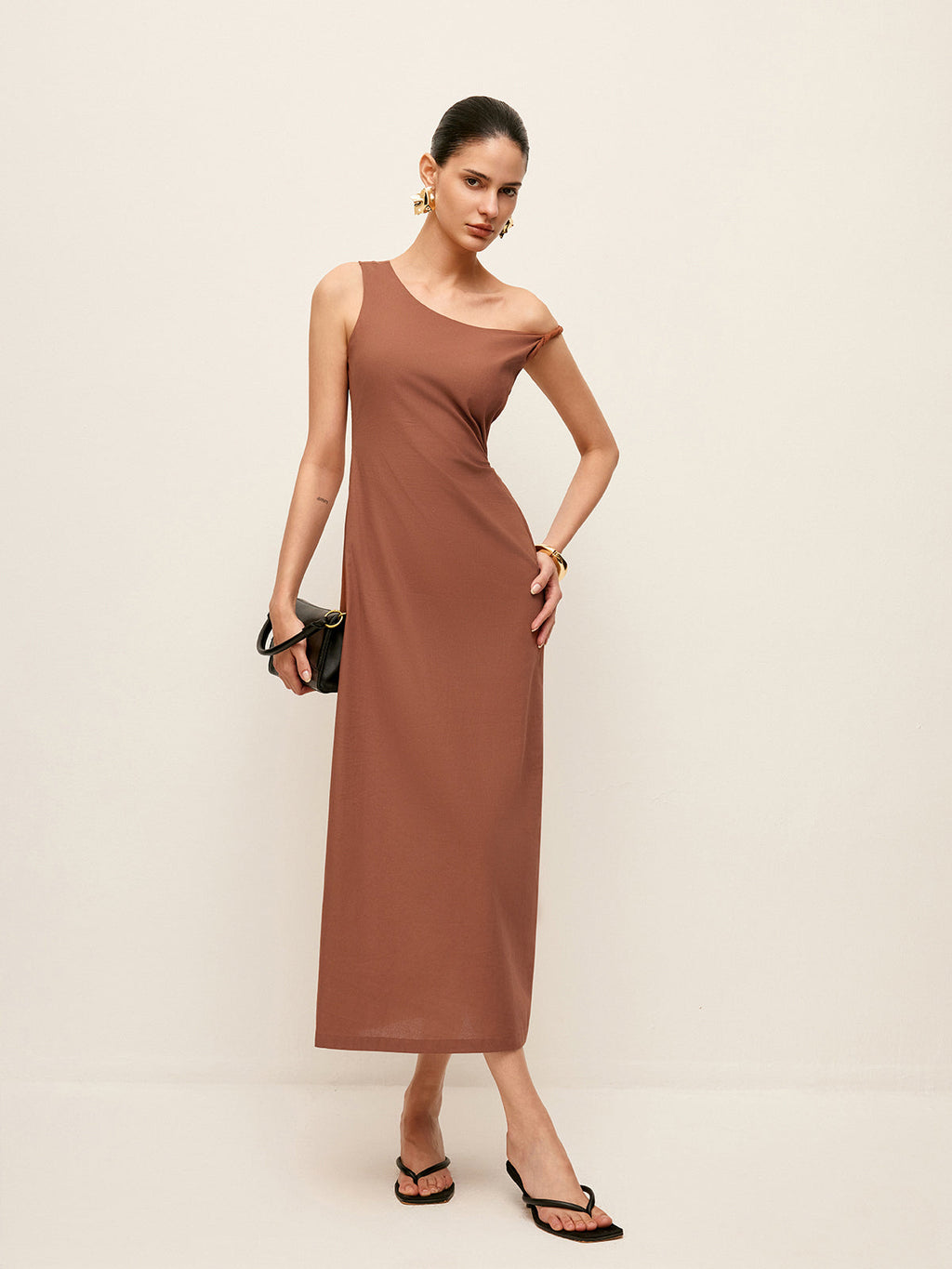 Baumwoll-One-Shoulder-Kleid