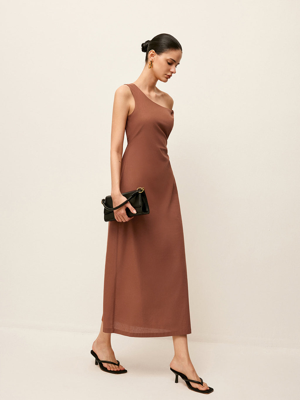 Baumwoll-One-Shoulder-Kleid