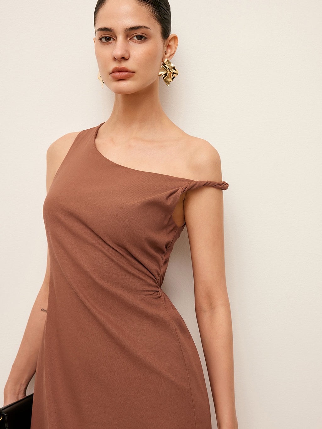 Baumwoll-One-Shoulder-Kleid