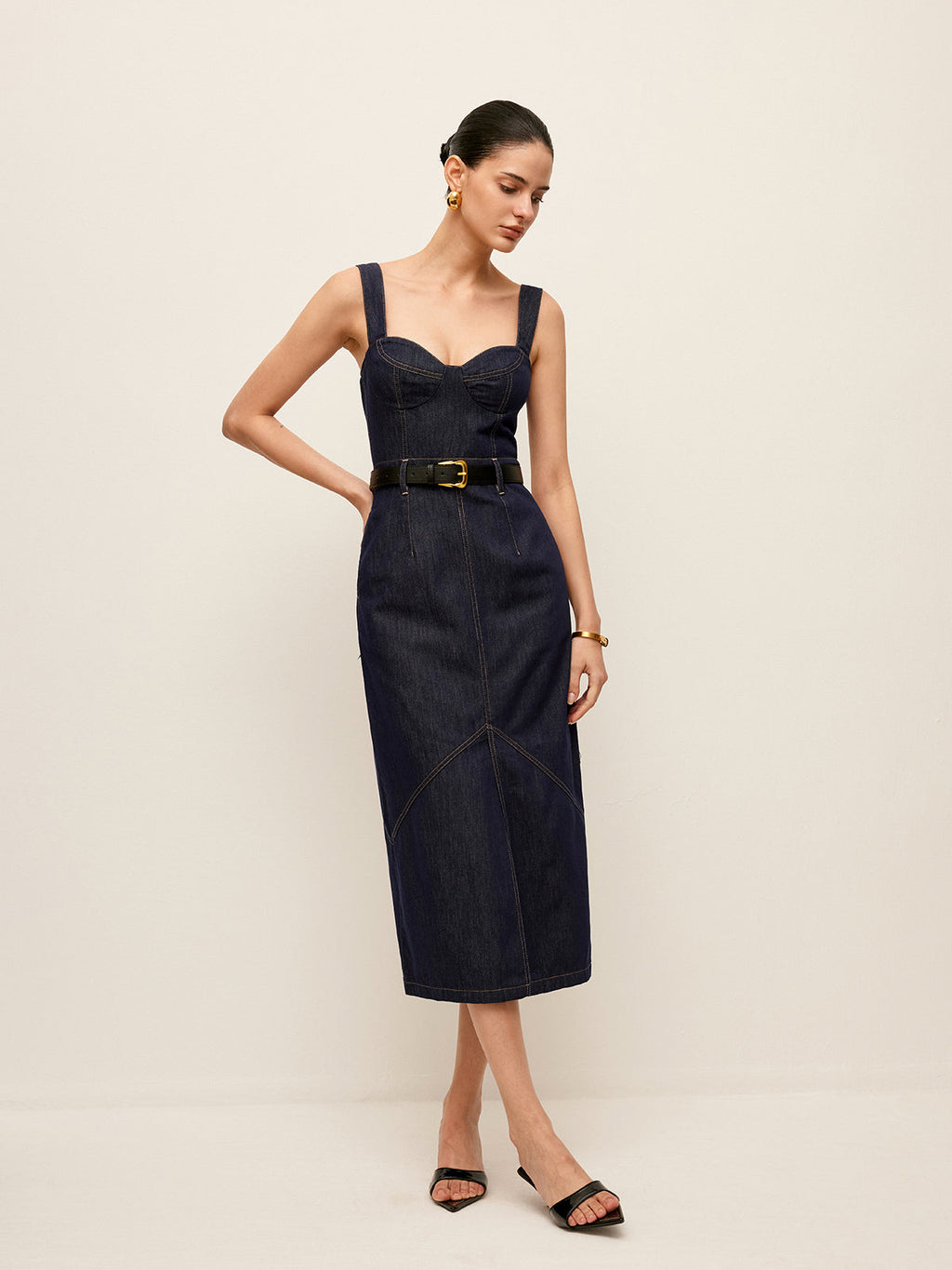 Robe en jean Sweetheart sans ceinture