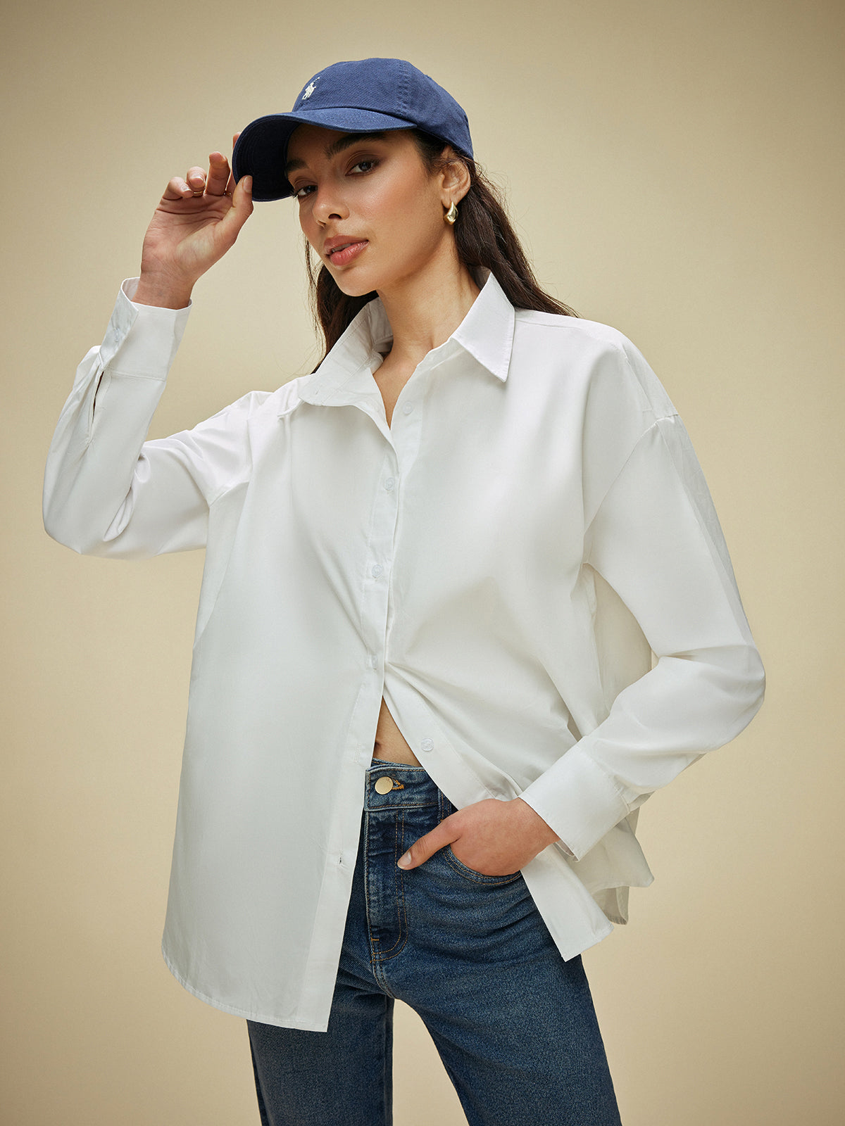 Chemise transparente à boutons 