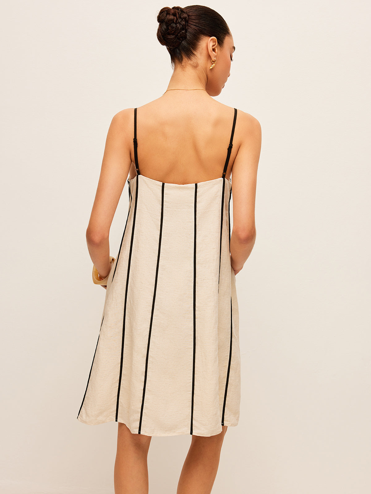 Robe rayée en coton et lin 