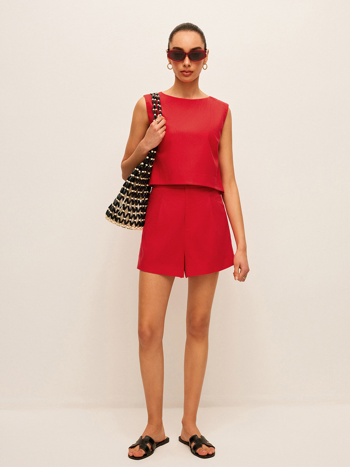 Ensemble débardeur et short en coton et lin