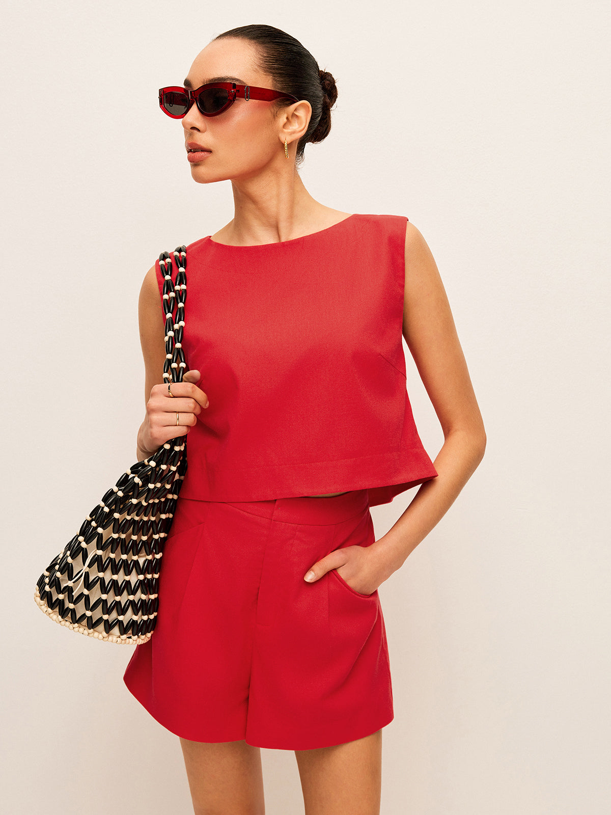 Ensemble débardeur et short en coton et lin