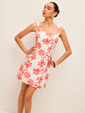 Blumenkleid mit eckigem Ausschnitt