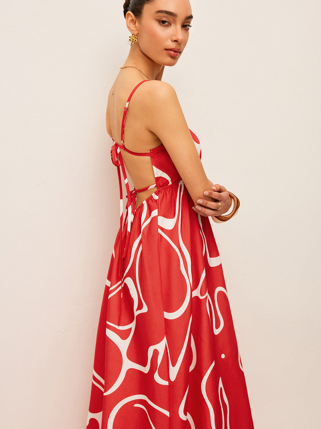 Robe imprimée à nouer dans le dos
