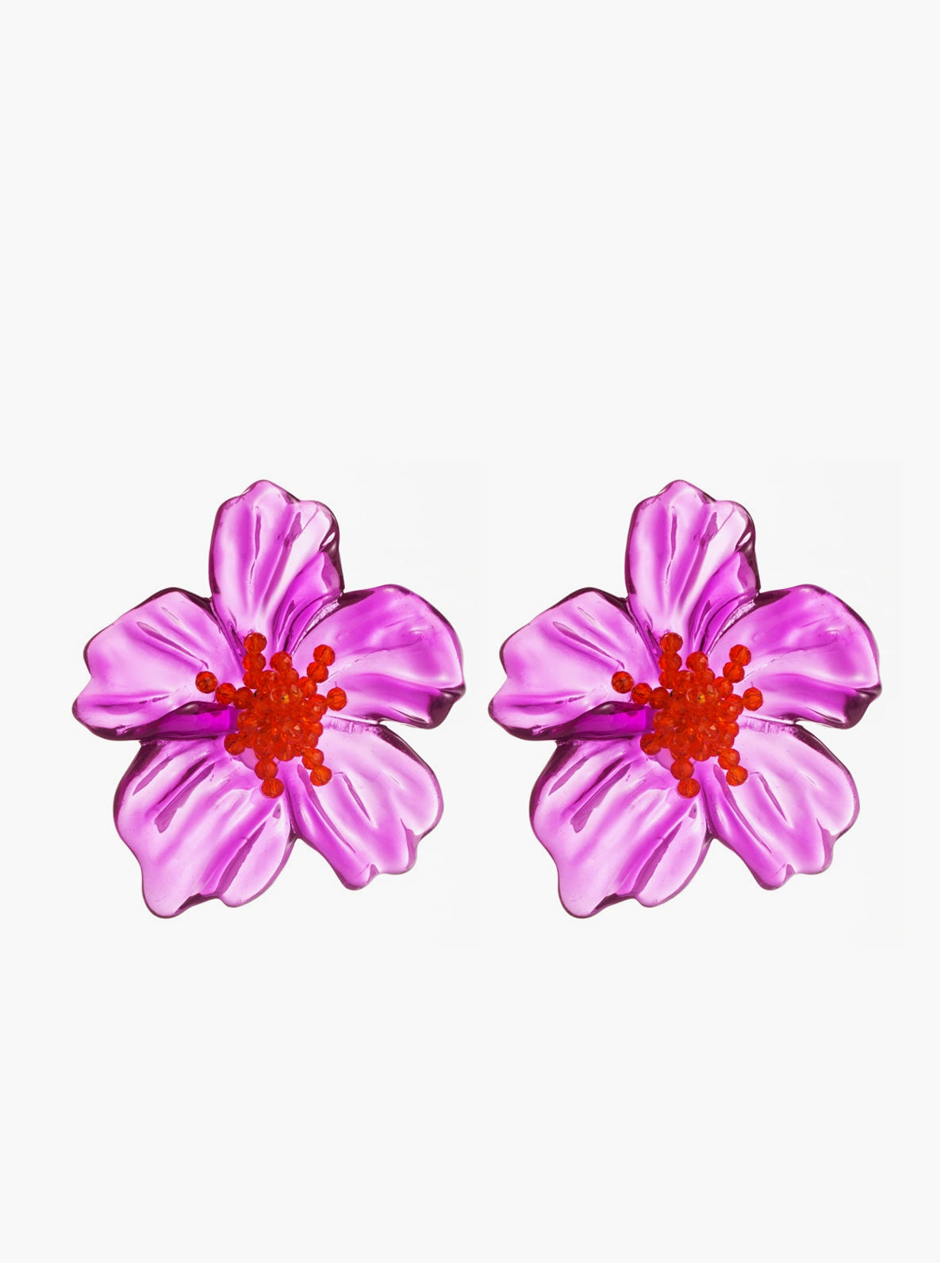 Boucles d'oreilles en résine en forme de fleur