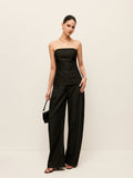 Mid-Waist Pockets Pants Without Belt