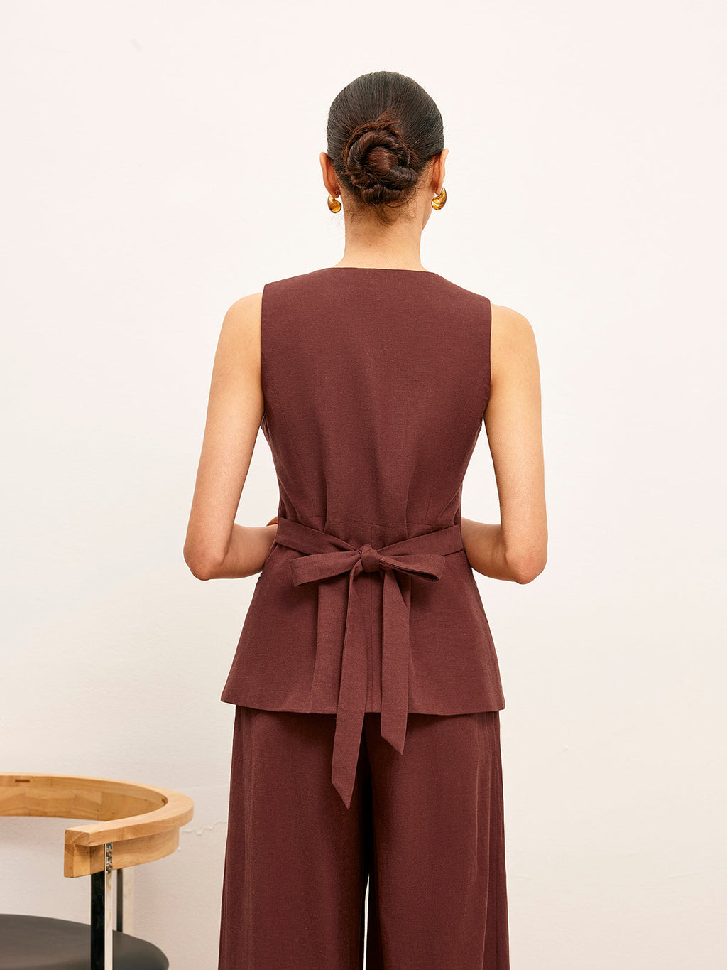 Gilet boutonné avec détail poche