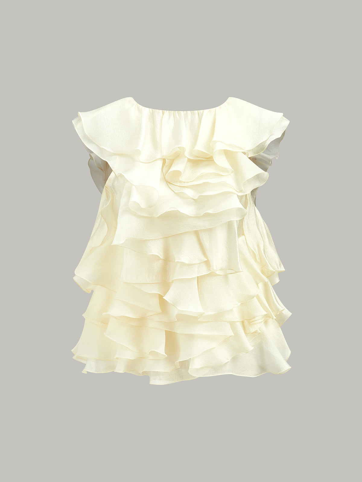 Ruffle Detail Keyhole Back Top