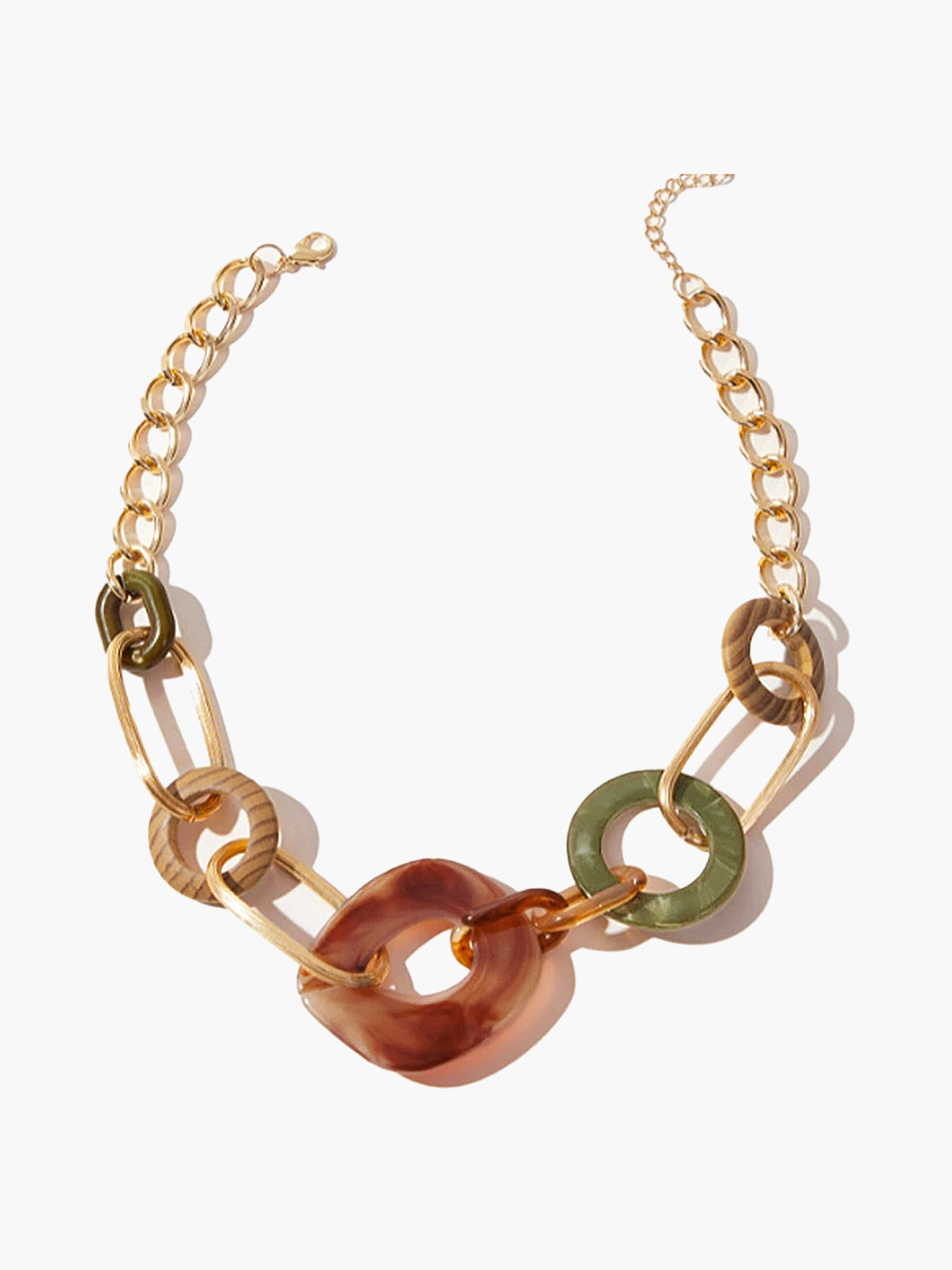 Collier à maillons superposés doré 