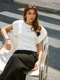 Short-Sleeve Ribbed Knit Top