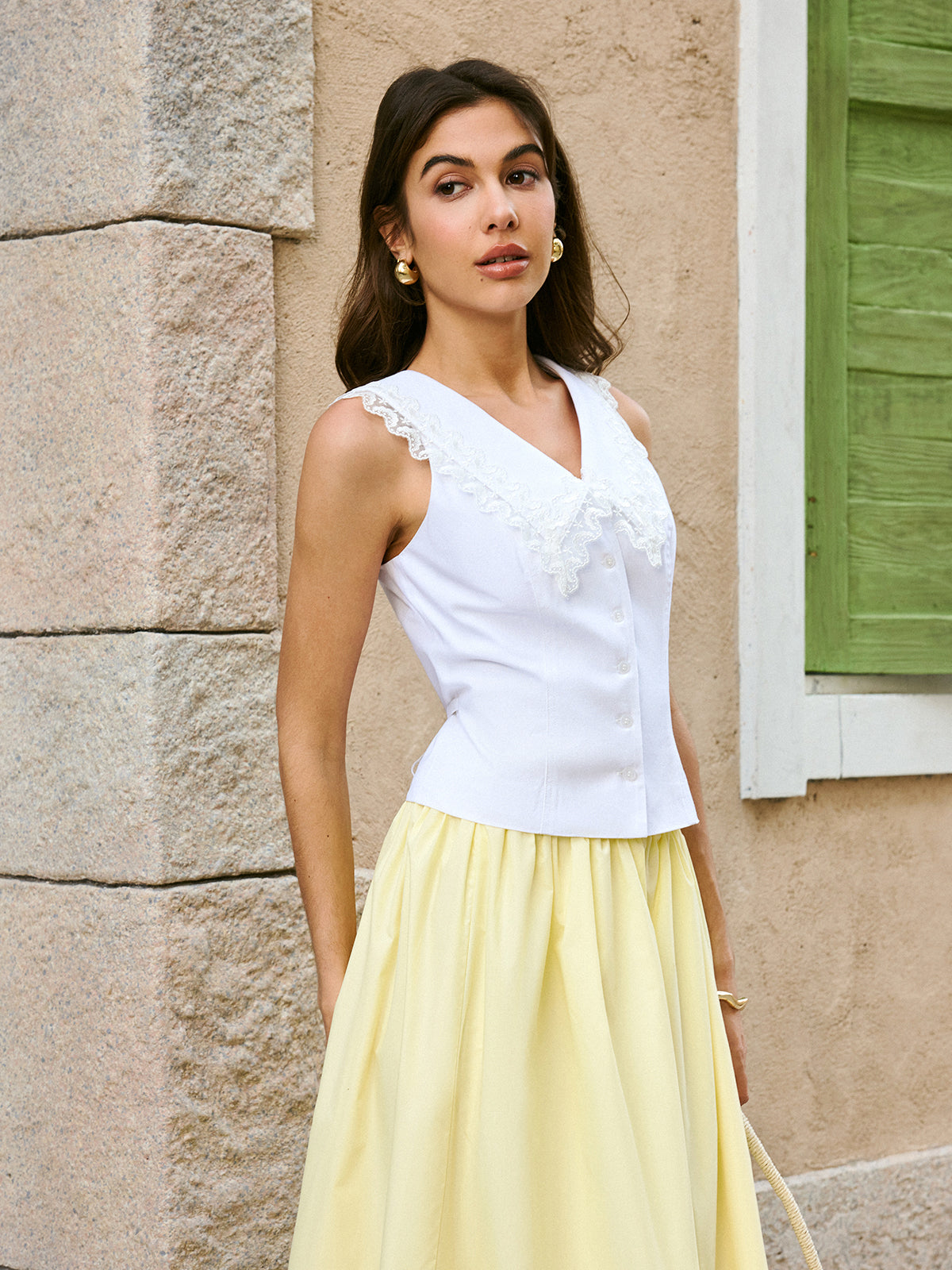 Cotton & Linen Lace Embroidery Top