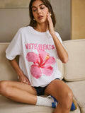 Baumwoll-T-Shirt mit Rundhalsausschnitt und Print