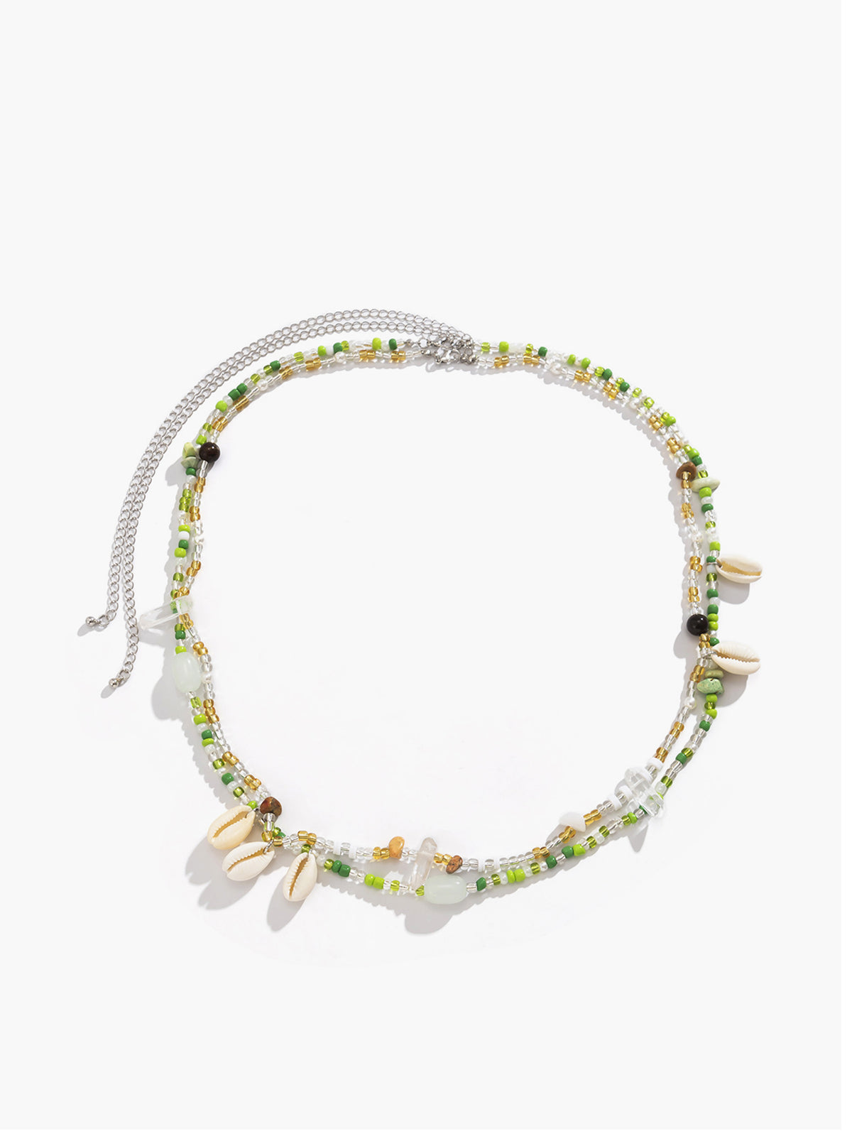 Chaîne de taille ornée de coquillages et de perles 