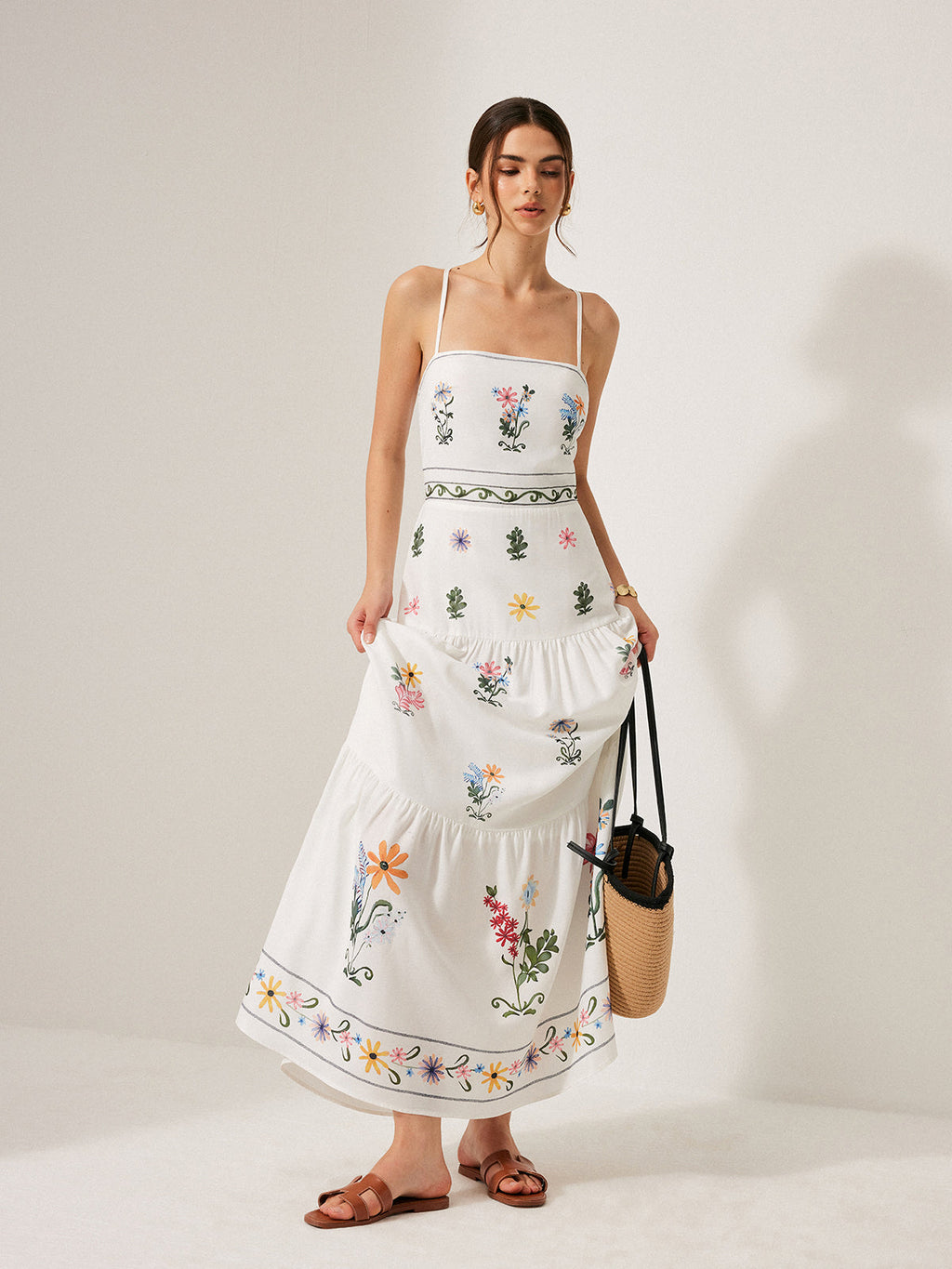 Boho Schnürkleid mit figurbetontem Cami-Oberteil