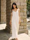 Robe Caraco en Satin à Col V