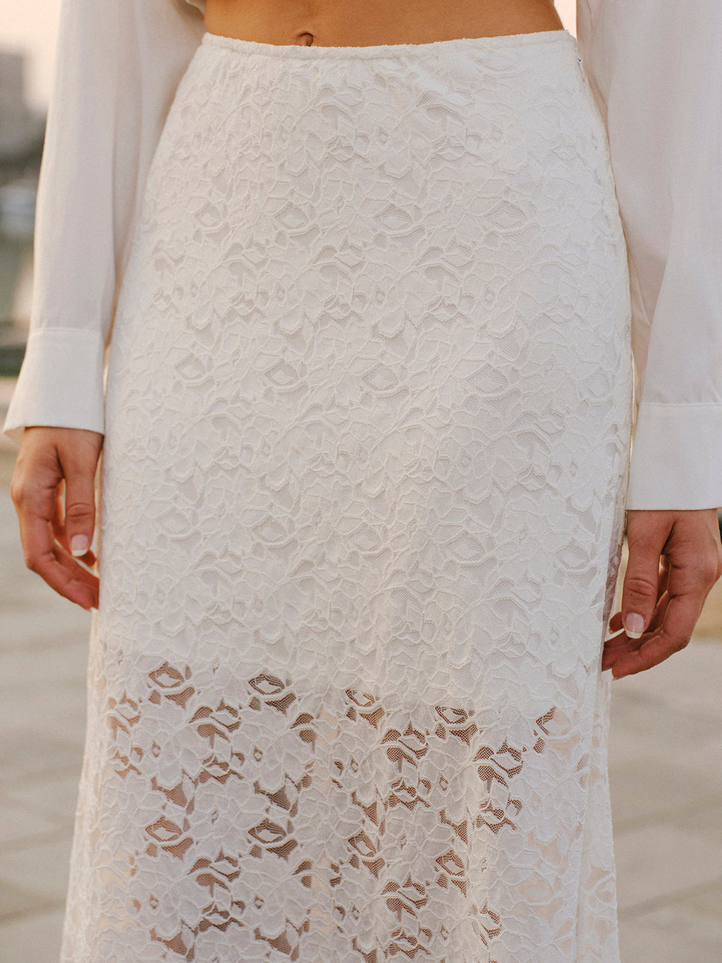 Semi-Sheer Lace Skirt