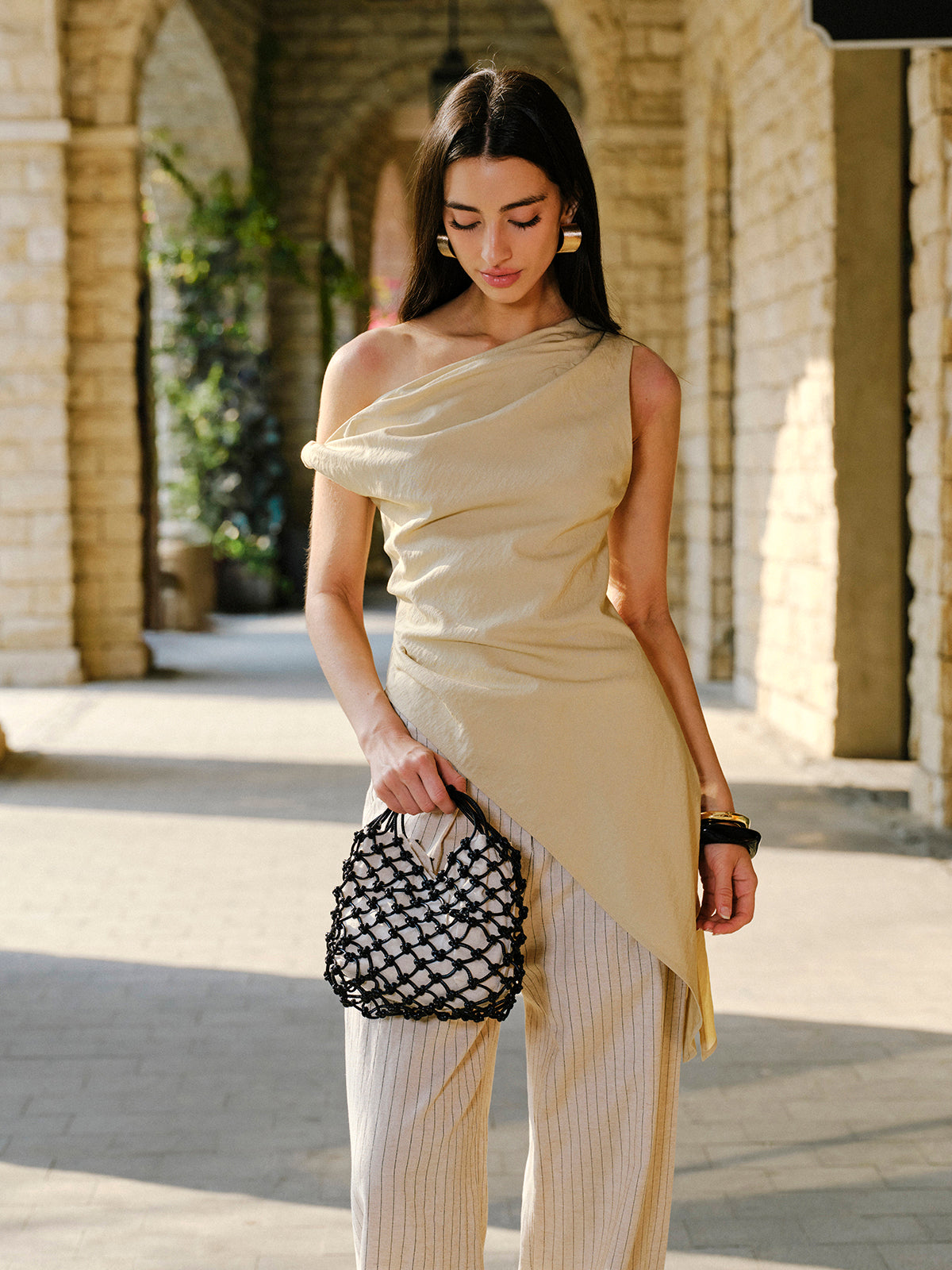 Cotton & Linen Asymmetrical Blouse