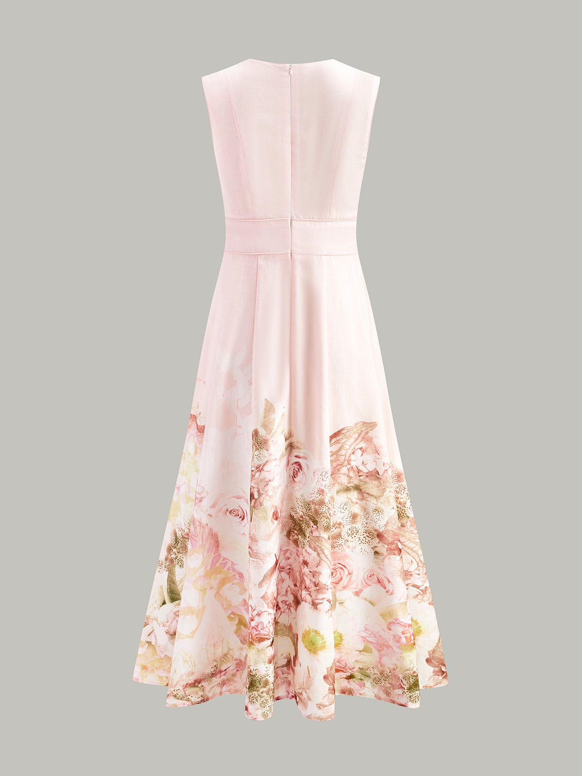 V-Neck Floral Tie Waist Dress