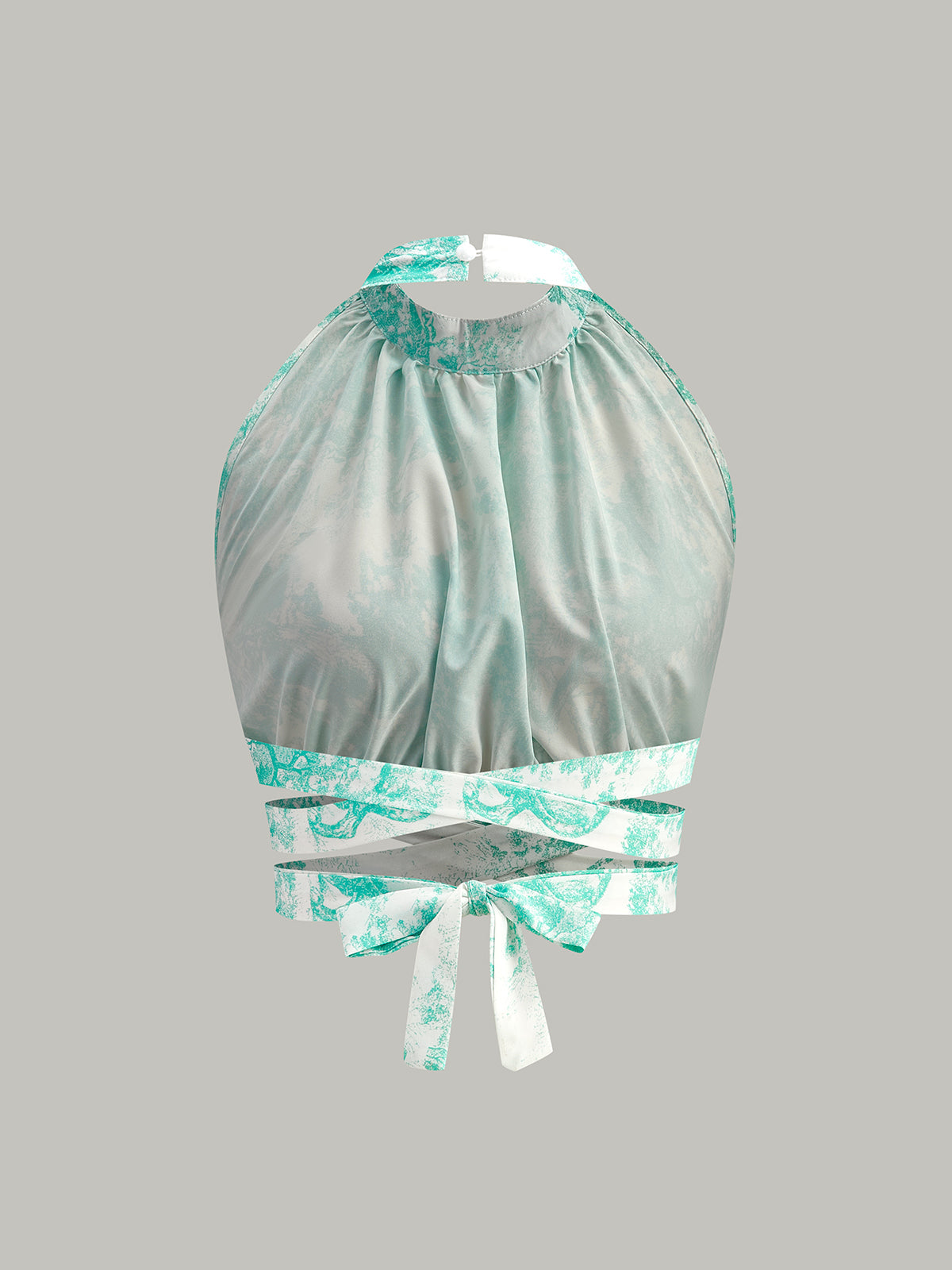 Halter Neck Backless Button-Front Skirt Set