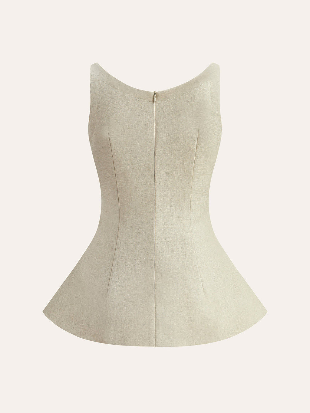 Back Zipper Peplum Flare Top