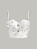 Corset Cœur Brodé Floral Semi-Transparent