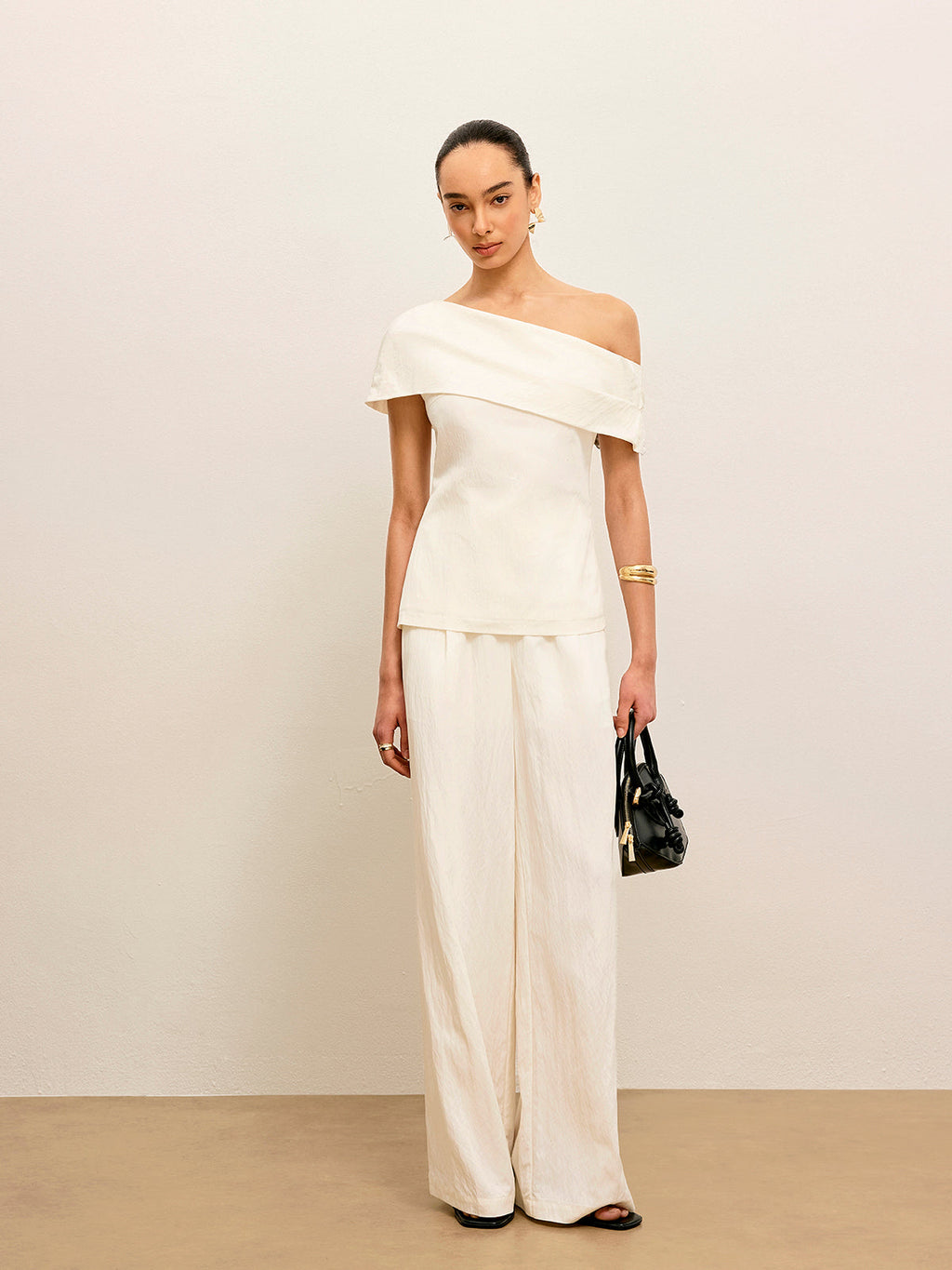 One-Shoulder Draped Top
