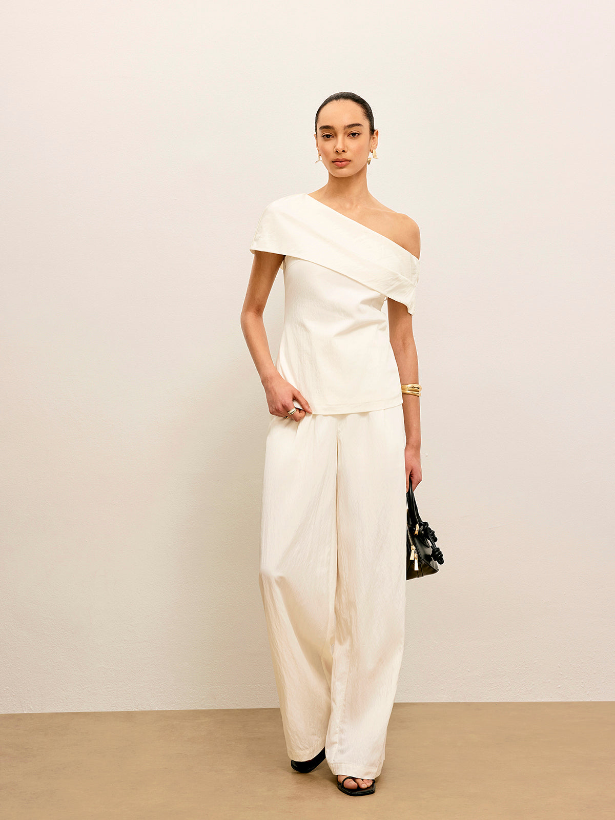 One-Shoulder Draped Top