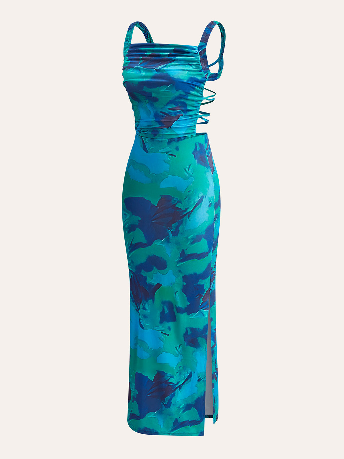 Criss-Cross Tie Back Printed Dress