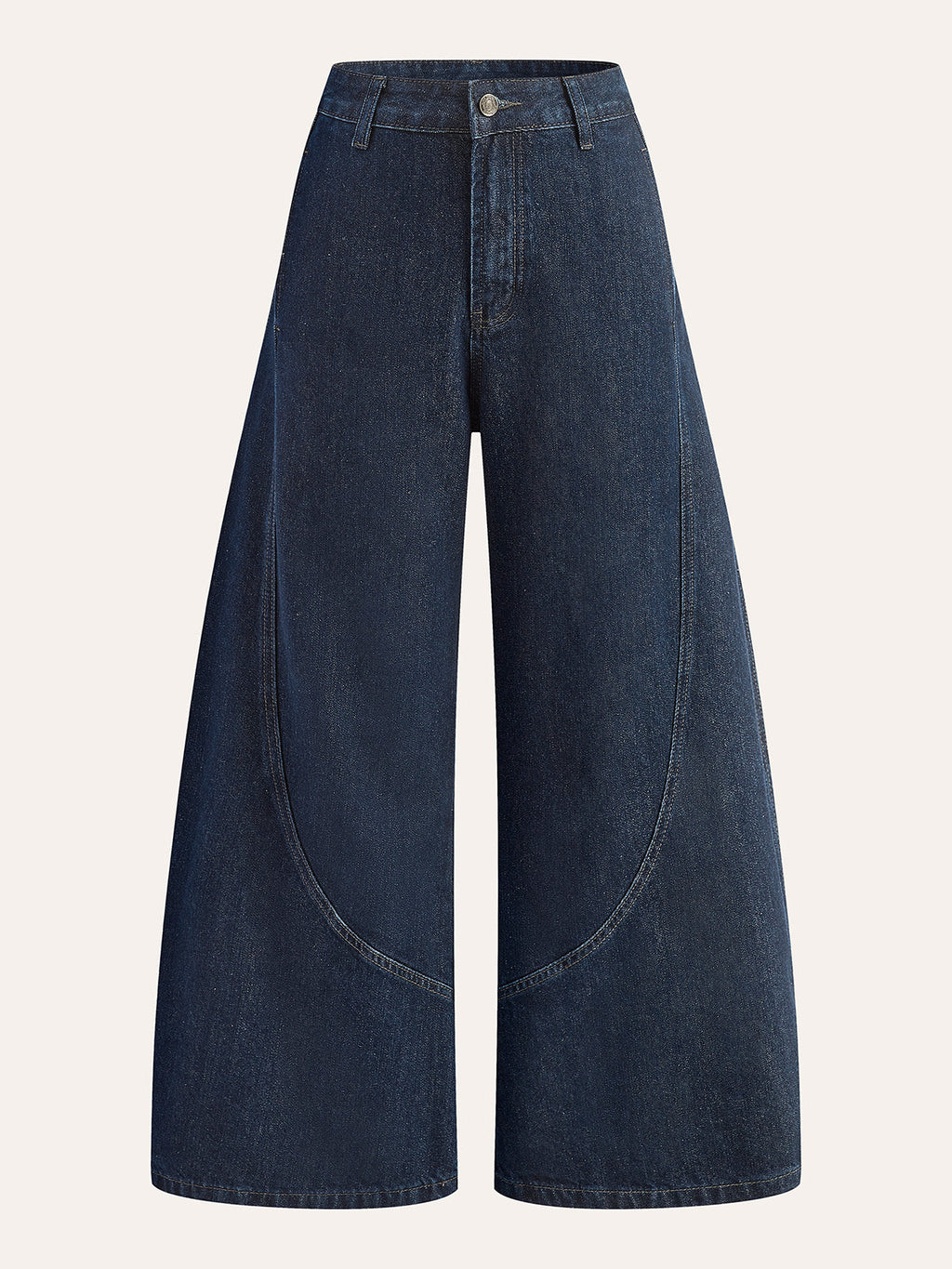 Baumwoll-Jeans mit weitem Bein und mittlerer Bundhöhe