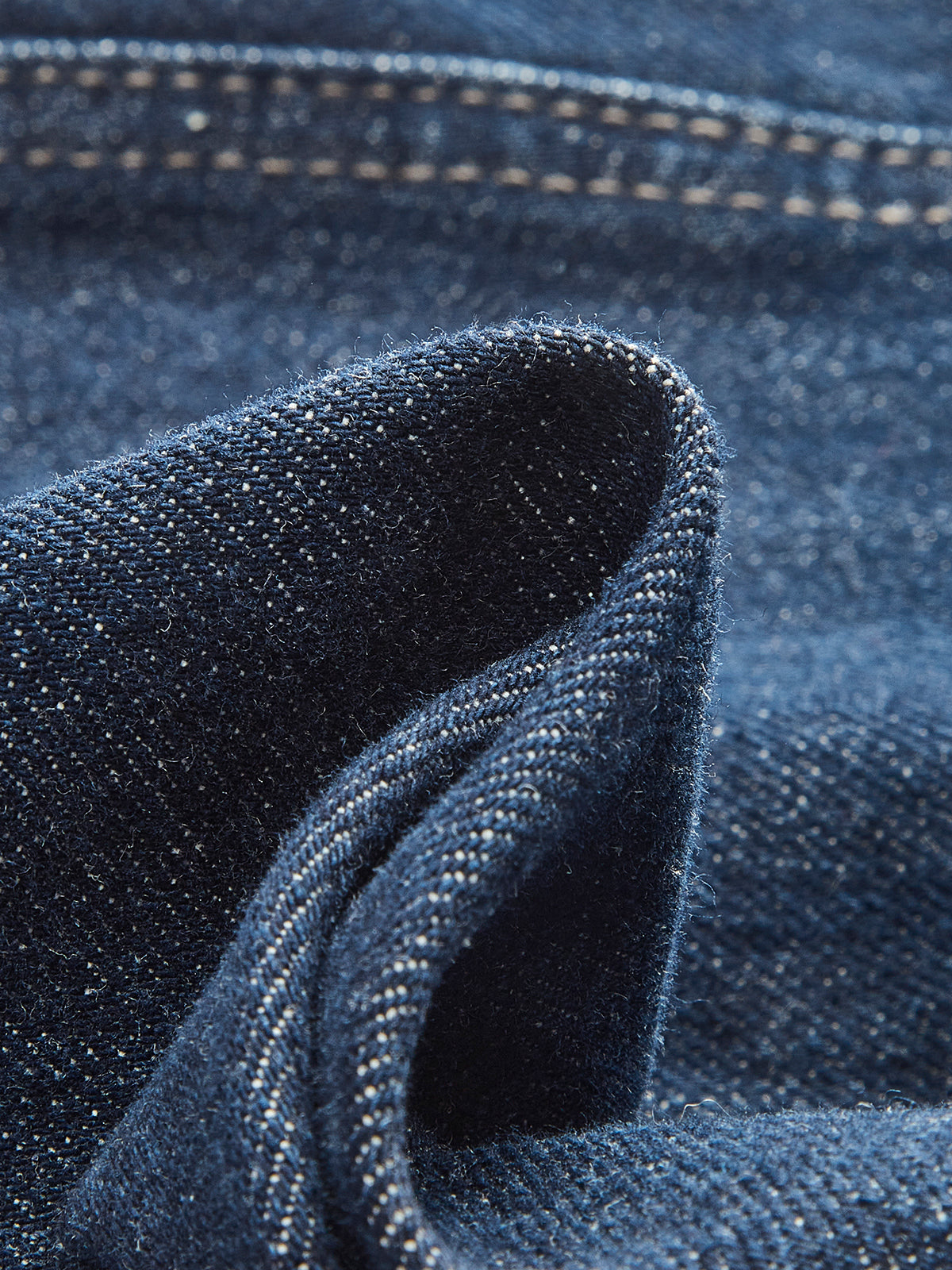 Jean en coton taille mi-haute à jambes larges 