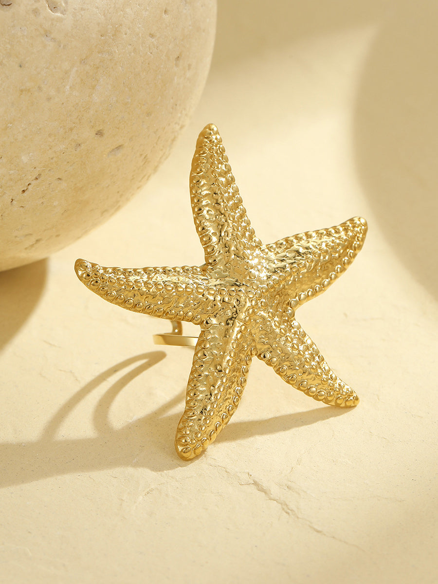 Goldener Seestern-Ring