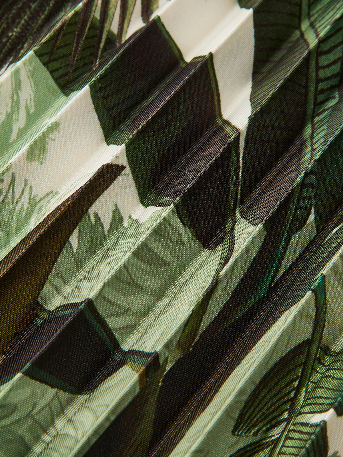 Boho Print Mid-Waist Oversized Pleated Zipper Skirt