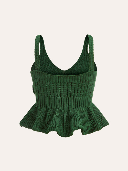 3D-Häkelblumen-Schößchen-Sweaterweste