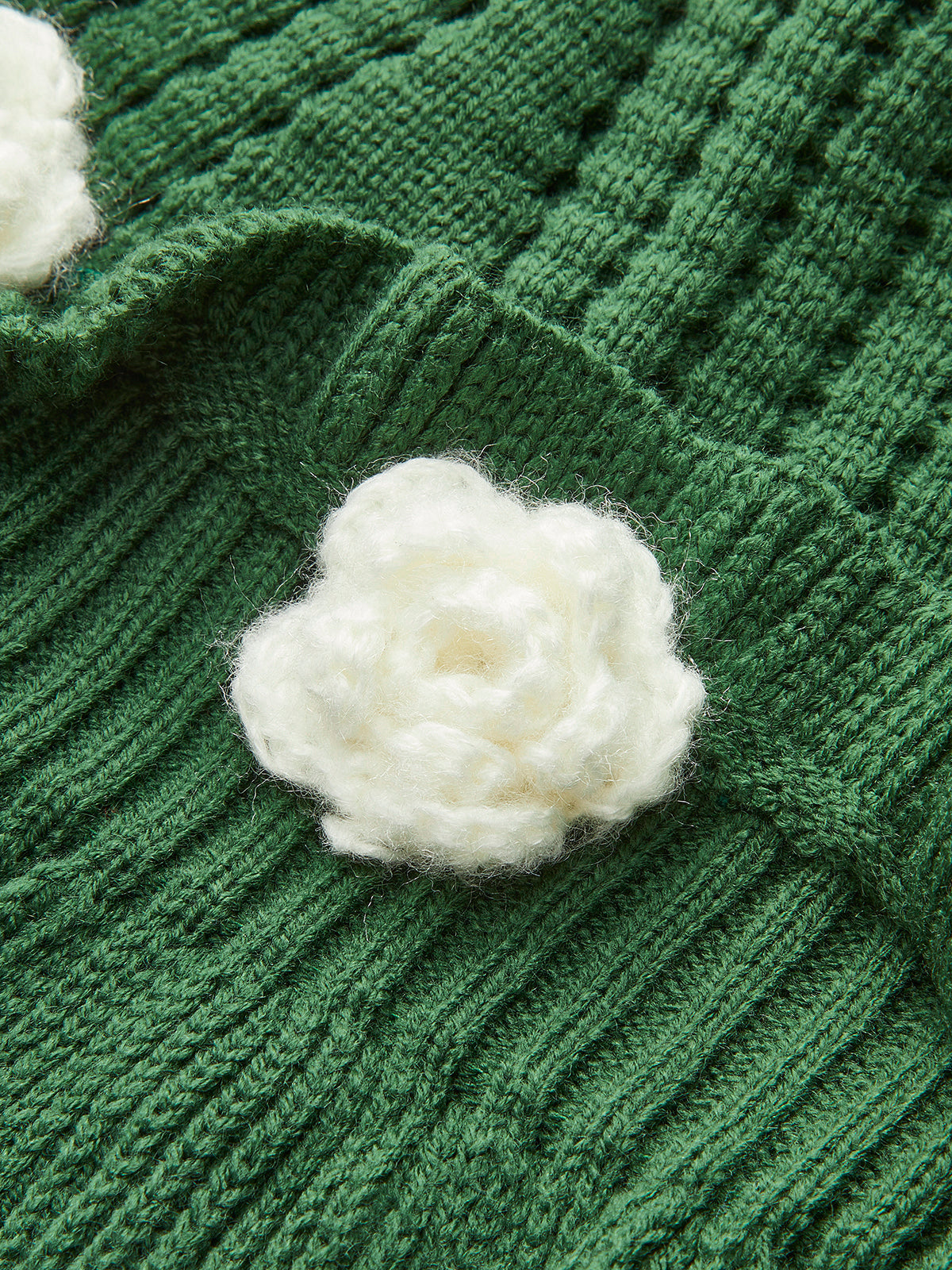 3D Crochet Flower Peplum Sweater Vest