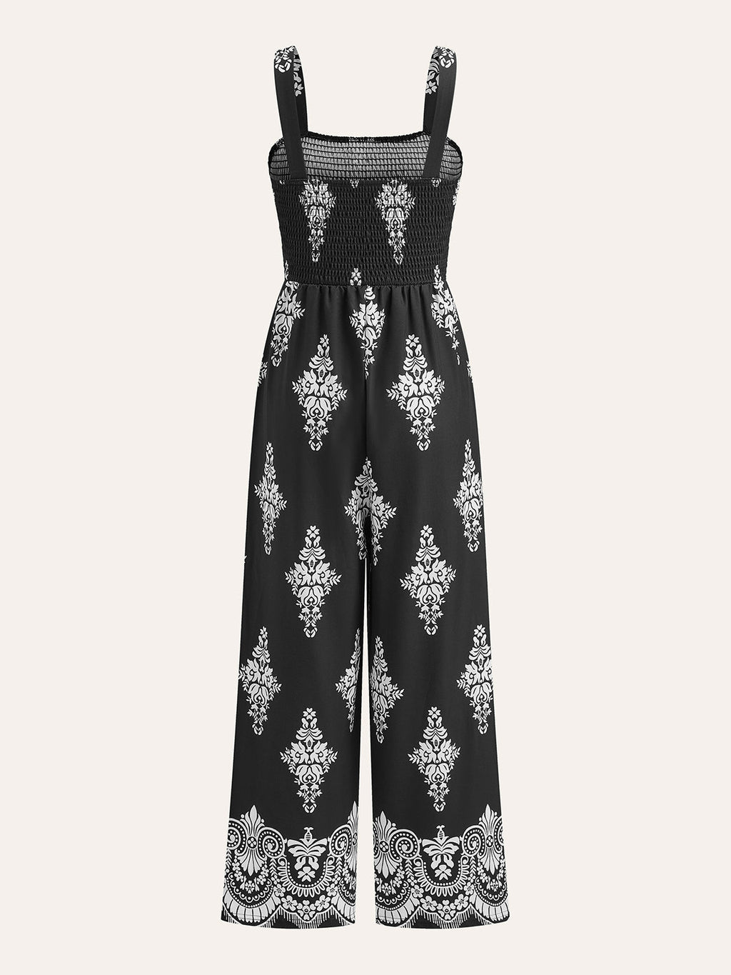 Gesmokter Jumpsuit mit Blumenmuster