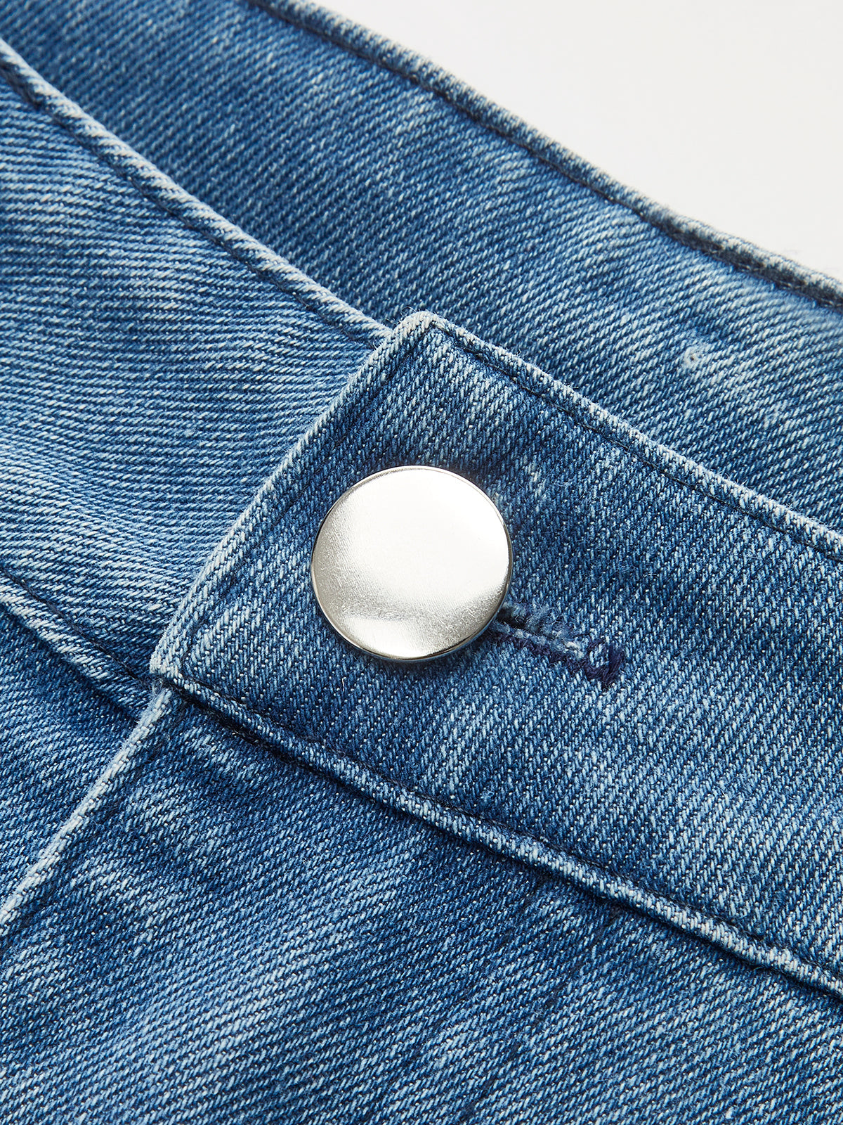 Pantalon en denim taille mi-haute à blocs de couleur 