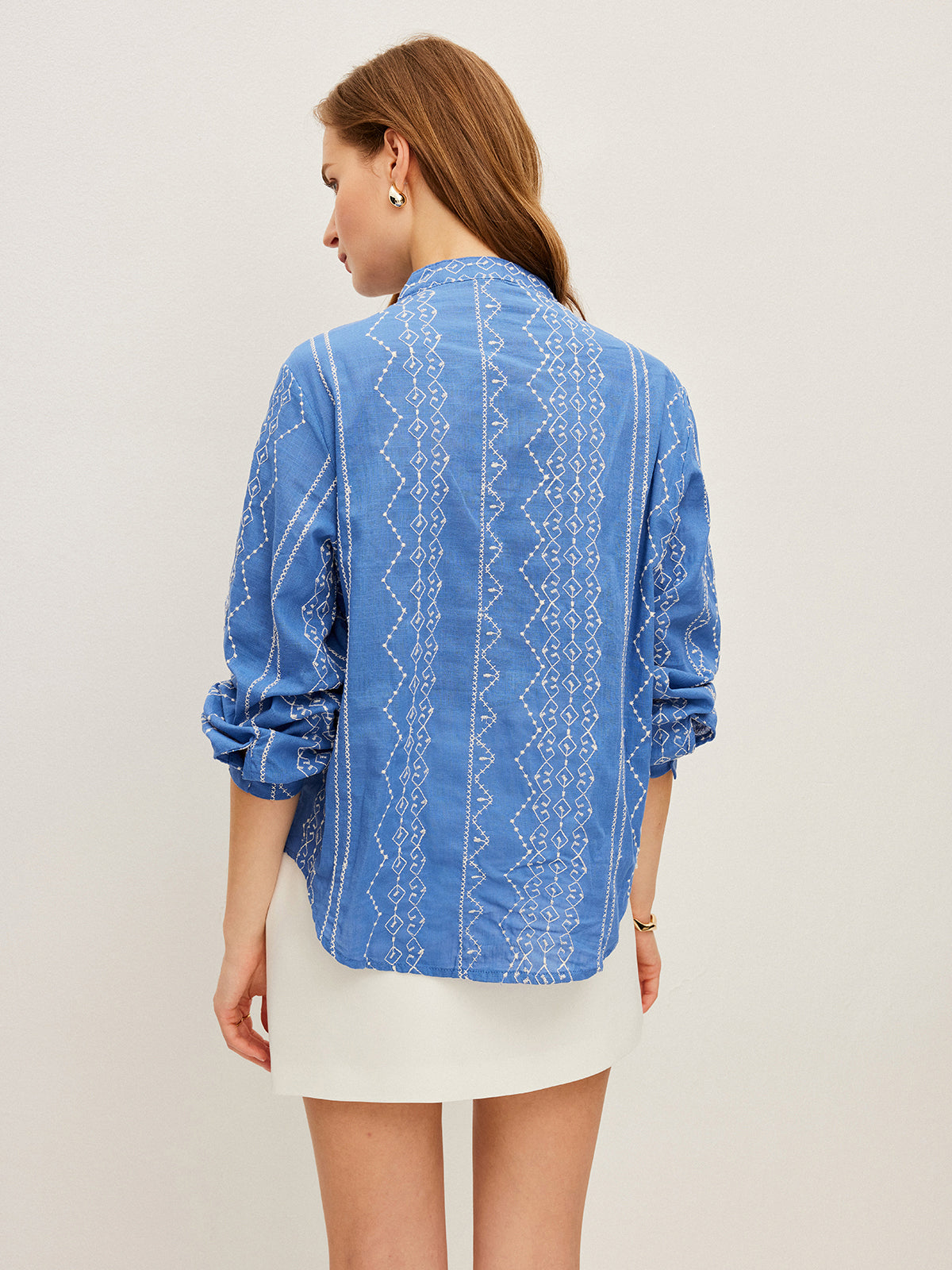 Embroidered Button-Down Shirt