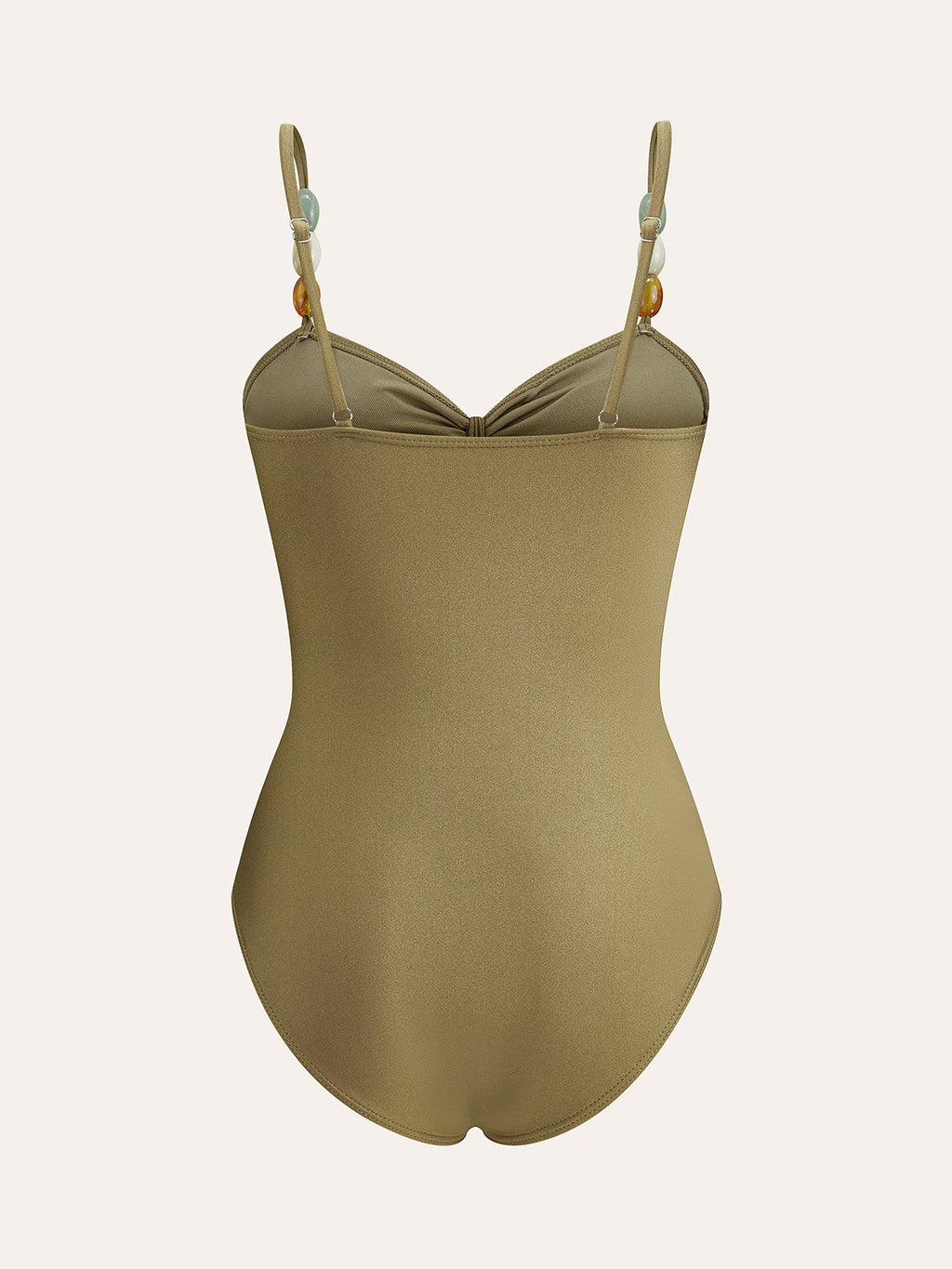 Beaded Strap Cut-out One-Piece Swimsuit
