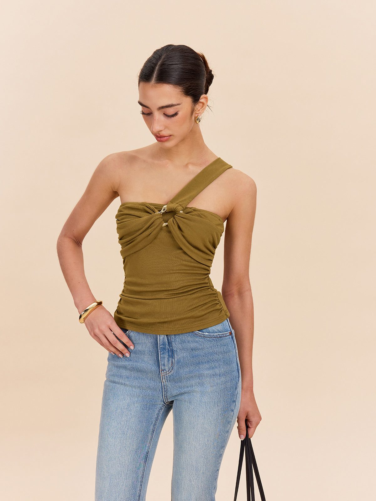 Twist Front One-Shoulder Top
