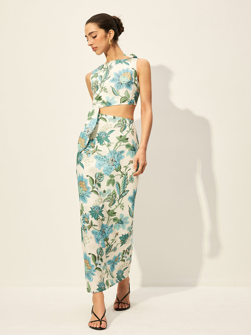 Robe découpée à imprimé floral